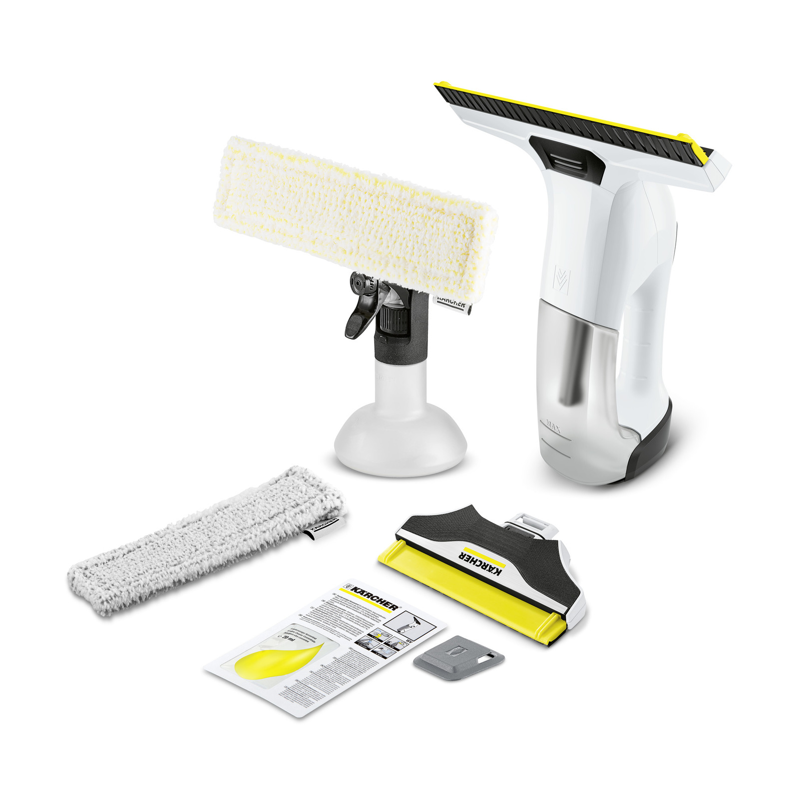 Kärcher Window Vac WV 5 Plus, Batterielaufzeit 35 min, herausnehmbarer Akku, LED-Anzeige für Batteriestatus, Saugdüse 280 mm, Sprühflasche mit Mikrofasertuch, Fensterreiniger Konzentrat